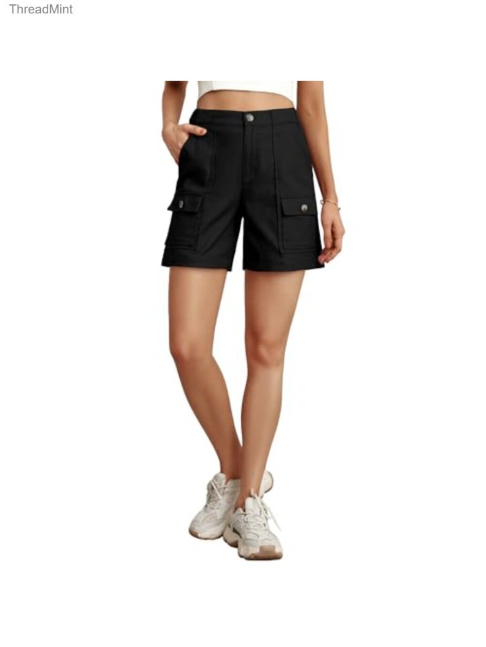 Baggy Cargo Shorts for Women Relaxed Fit Stretch High Waist Cotton 6 Pockets